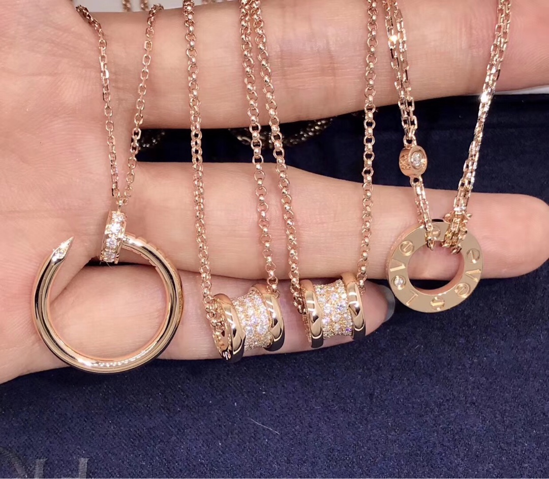 Cartier Collier à double anneau CNC gravé avec précision chaîne italienne sur mesure - qualité supérieure