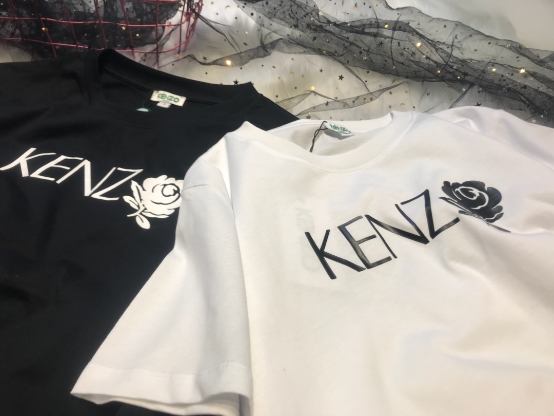 65、上新kenzo-2019早春情人节玫瑰花Tee无论多大牌它总少不了基础小logo