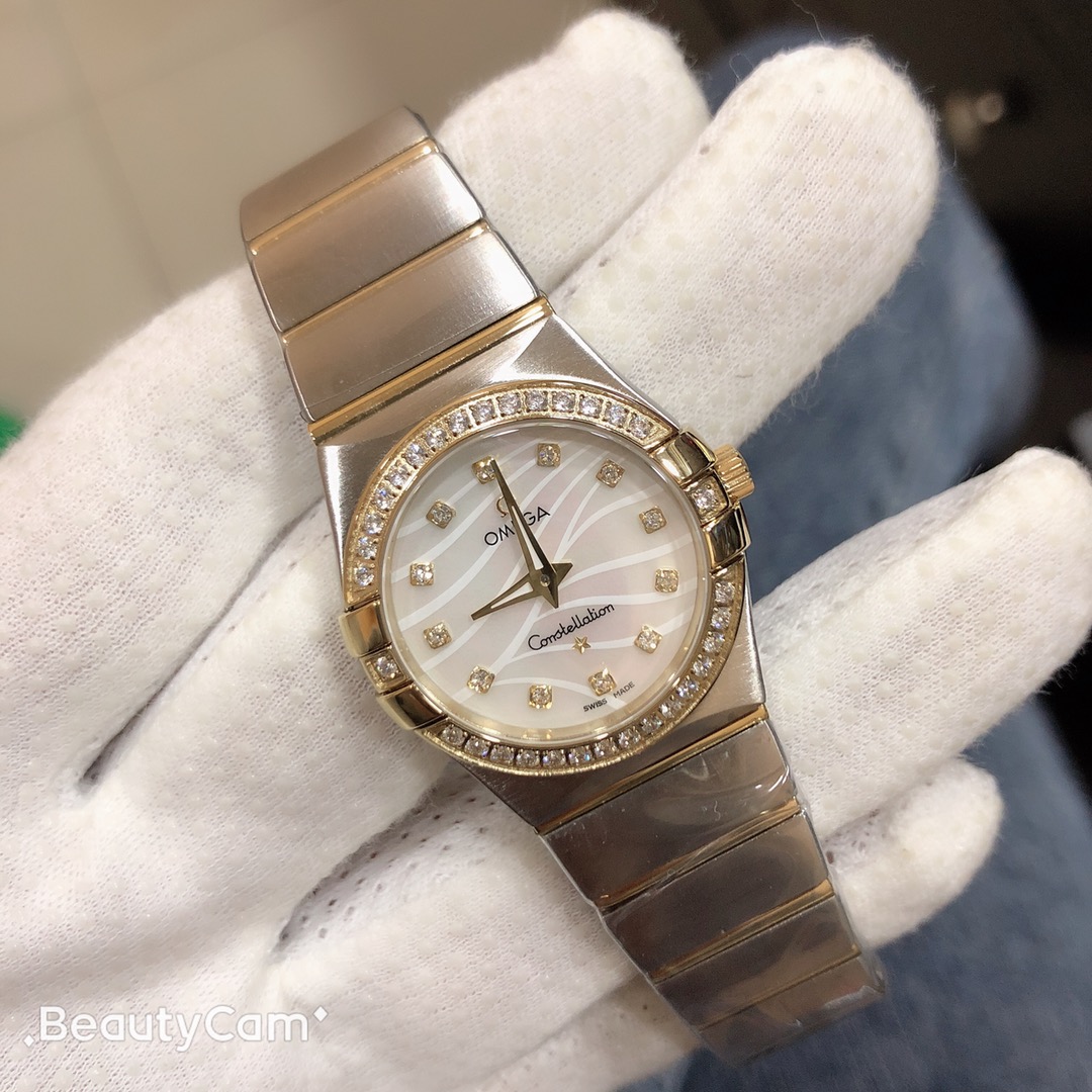 NO:858728,Omega Constellation series, Swiss quartz movement, stainless steel material, actual shipment,,omega19860909欧米茄 星座系列 、瑞士石英机芯精钢材质出货实拍,,omega,Watch