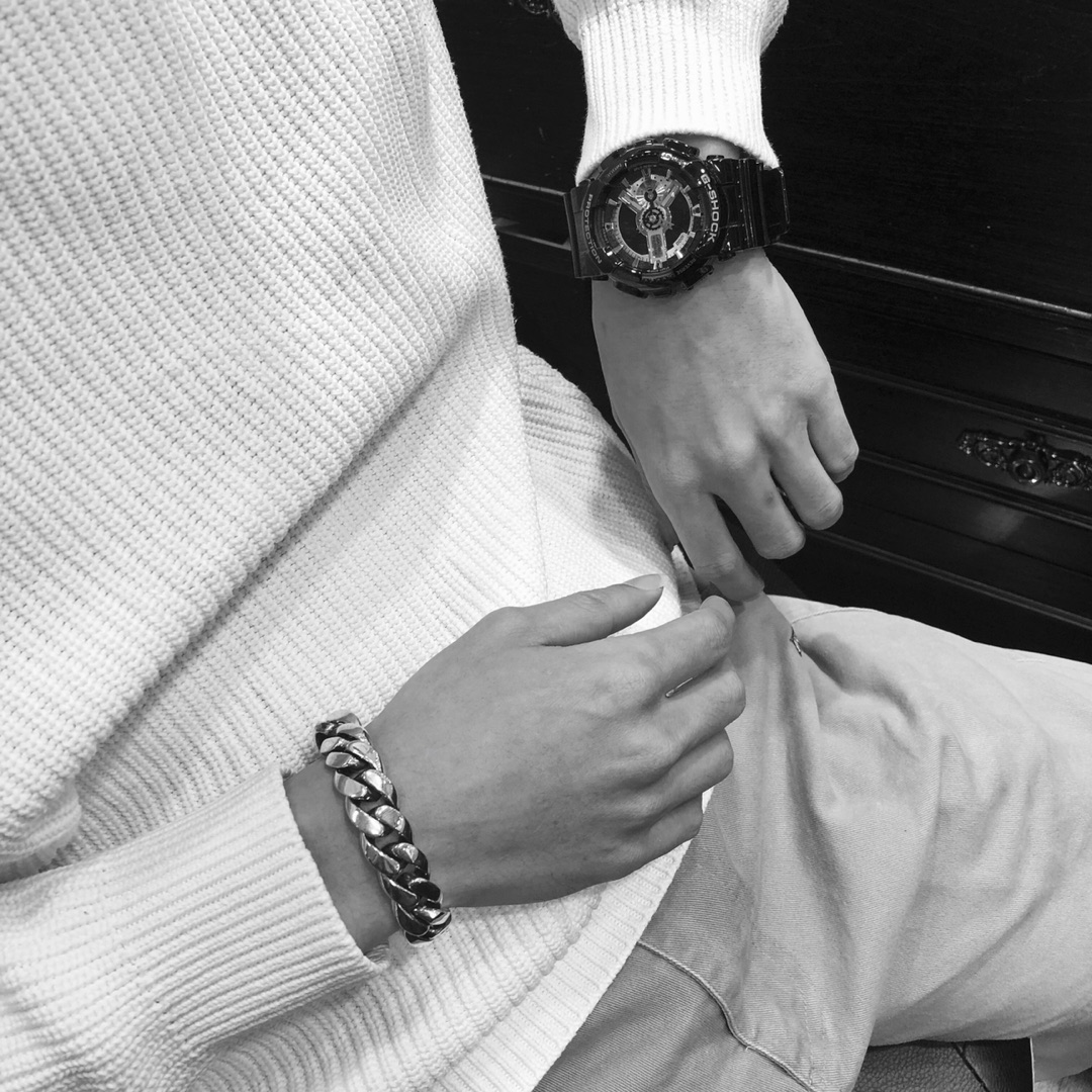 Chrome Hearts 𝐂𝐡𝐫𝐨𝐦𝐞 𝐡𝐞𝐚𝐫𝐭 克罗心全光虾扣男士手链