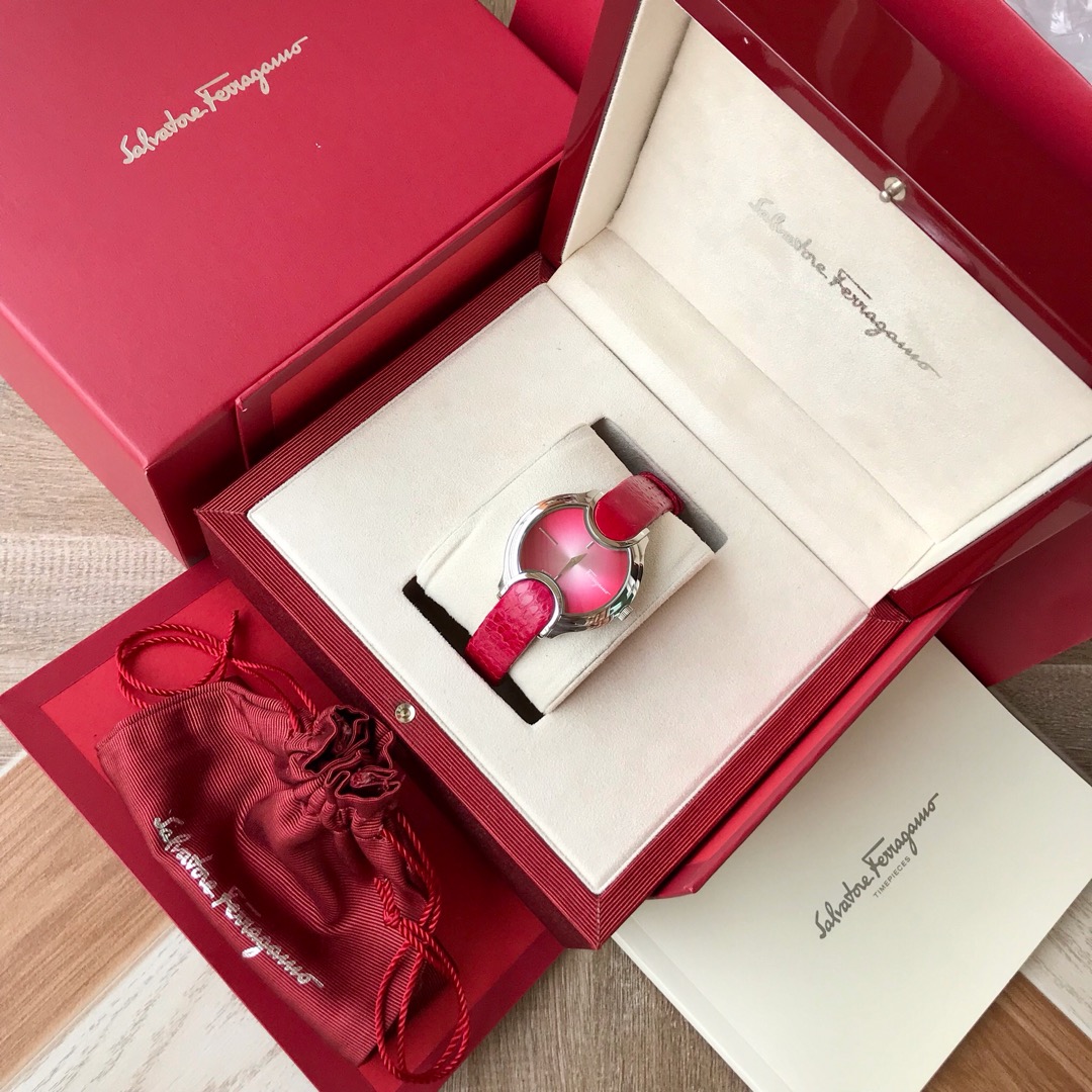 Luxury Feragamo FIZ Series Rose Gold Lady Watch with Swiss Stones and Snake Belt - 图片 2