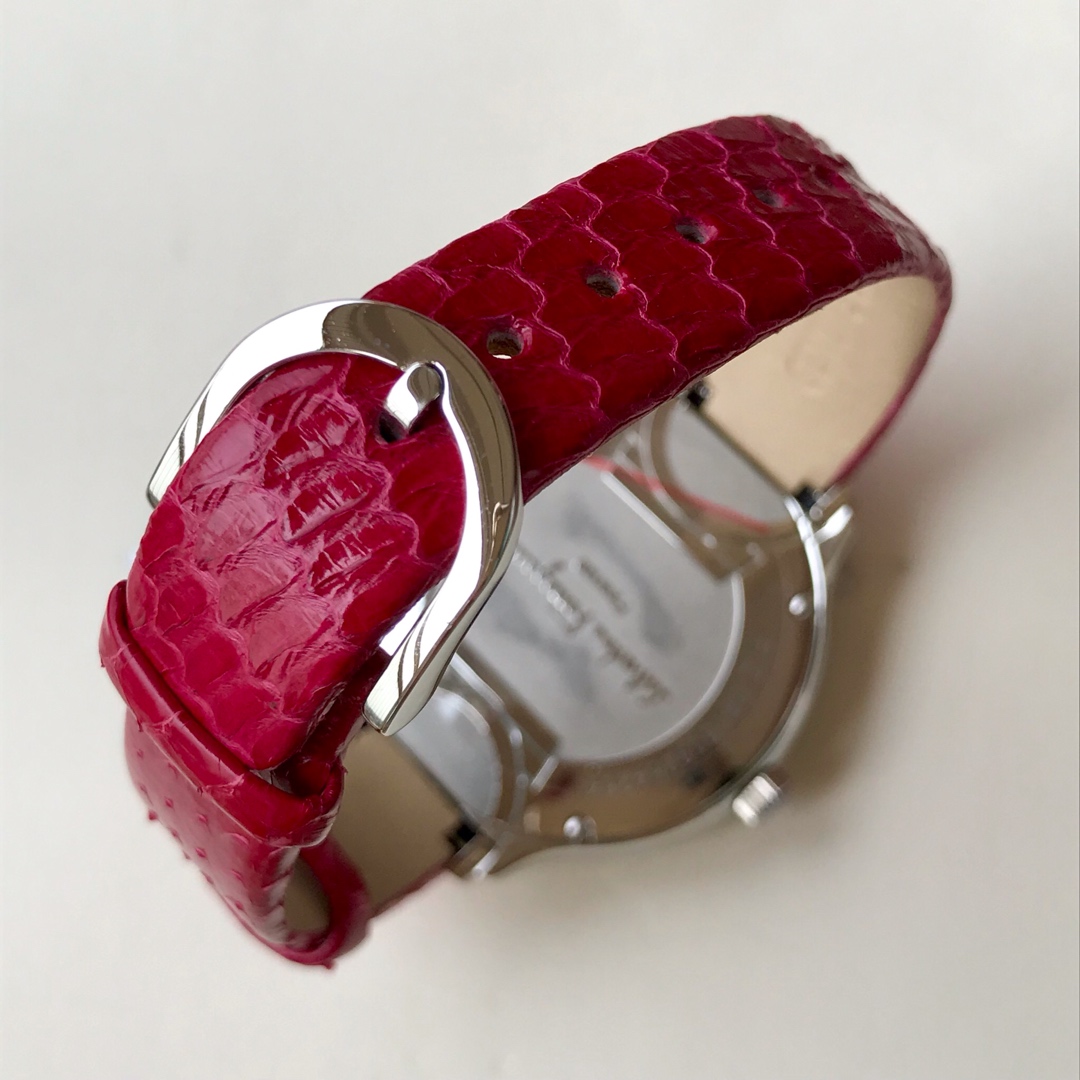 Luxury Feragamo FIZ Series Rose Gold Lady Watch with Swiss Stones and Snake Belt - 图片 9