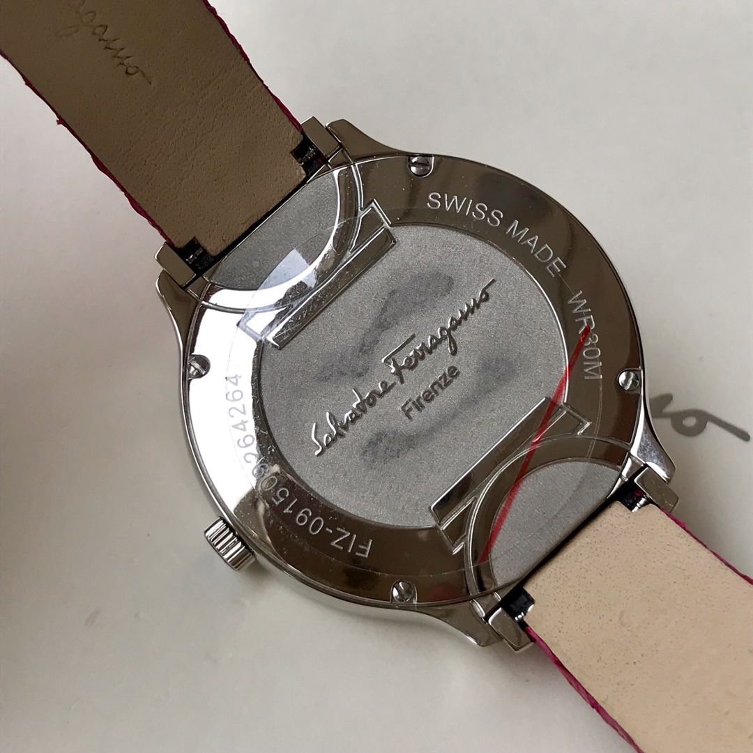 Luxury Feragamo FIZ Series Rose Gold Lady Watch with Swiss Stones and Snake Belt - 图片 5