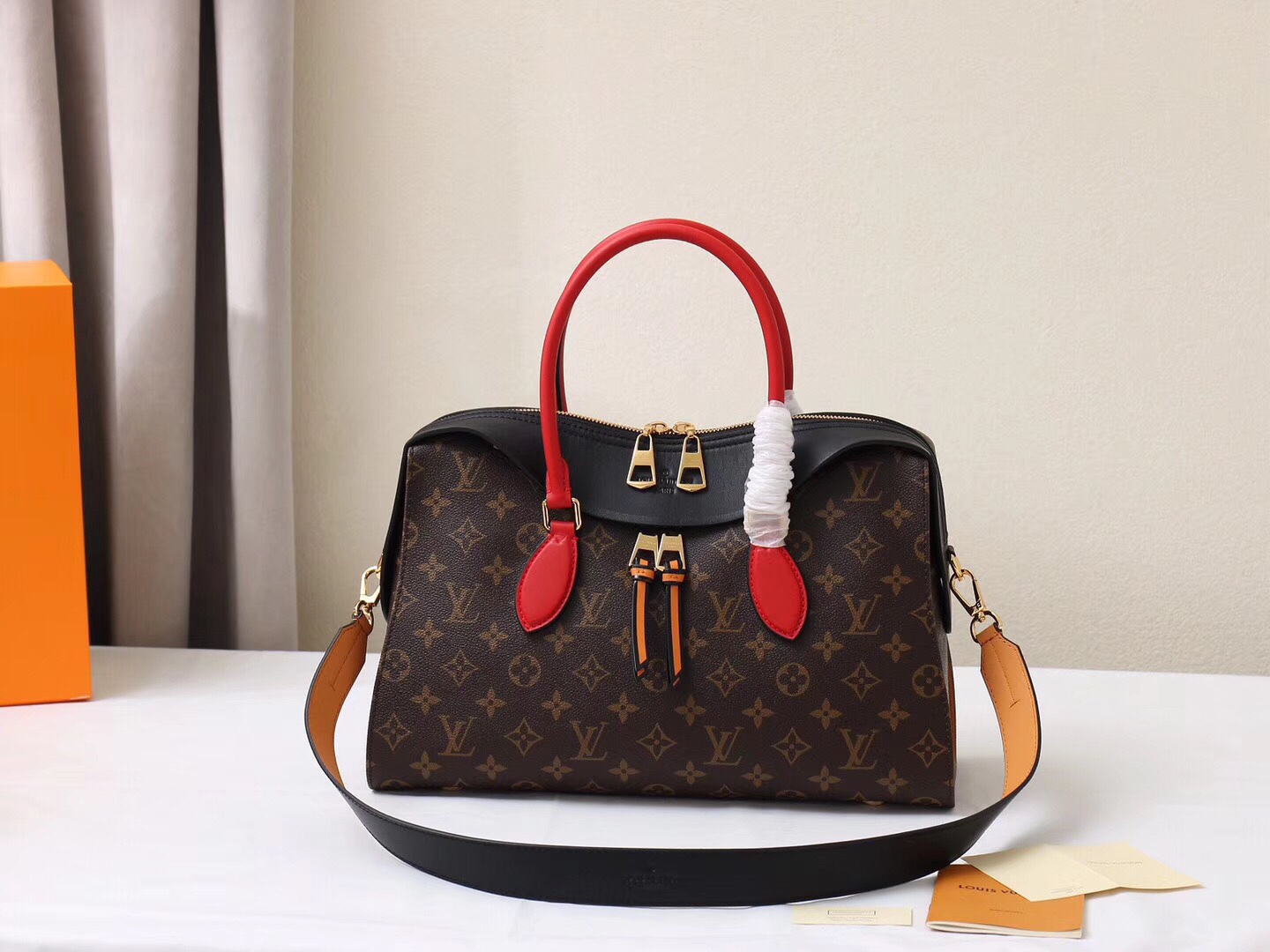 Louis Vuitton Handbags Tote Bags Black Gold All Steel Monogram Canvas Cowhide Fashion M41454