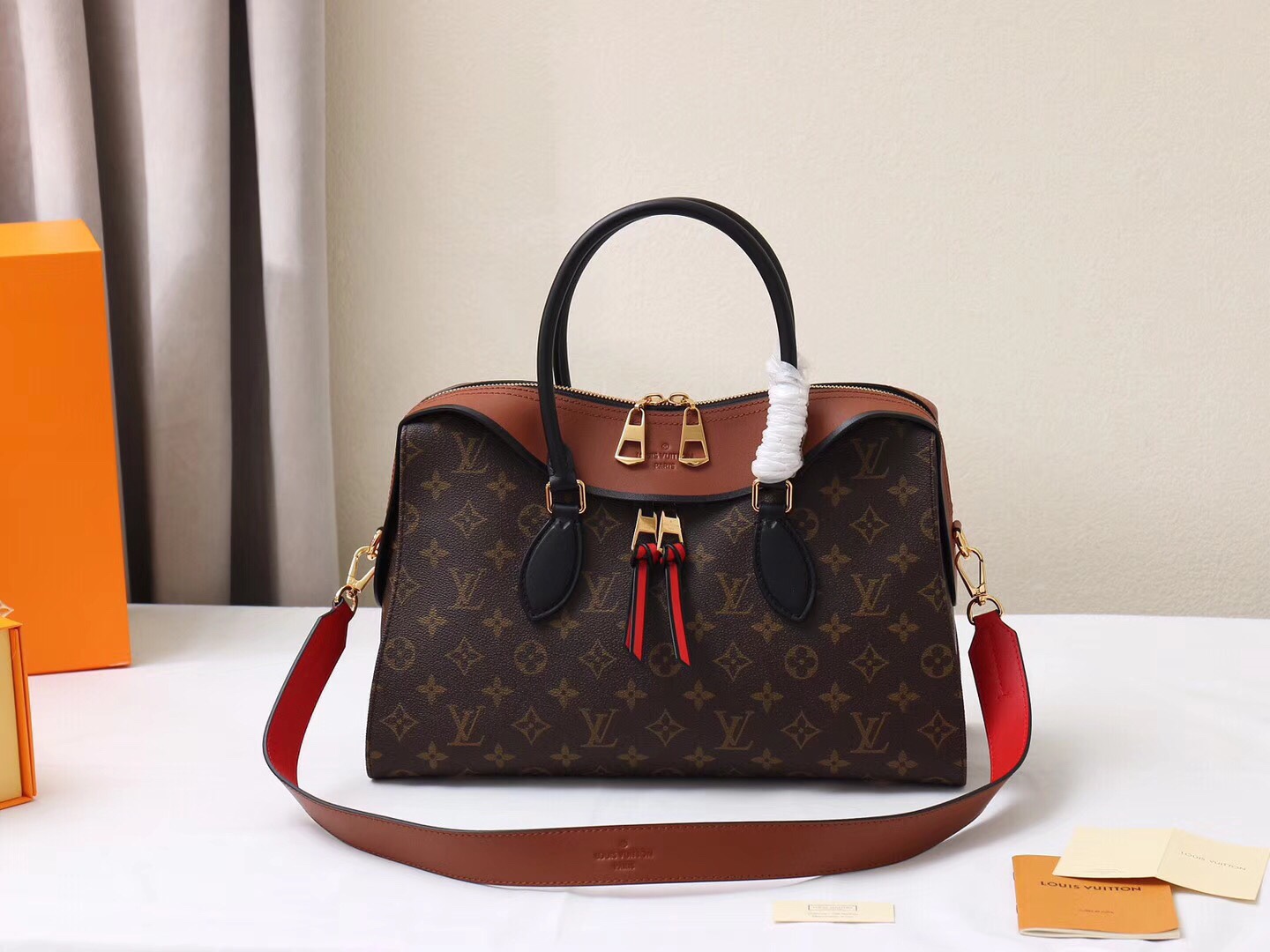 Louis Vuitton Handbags Tote Bags Coffee Color Gold All Steel Monogram Canvas Cowhide Fashion M41455