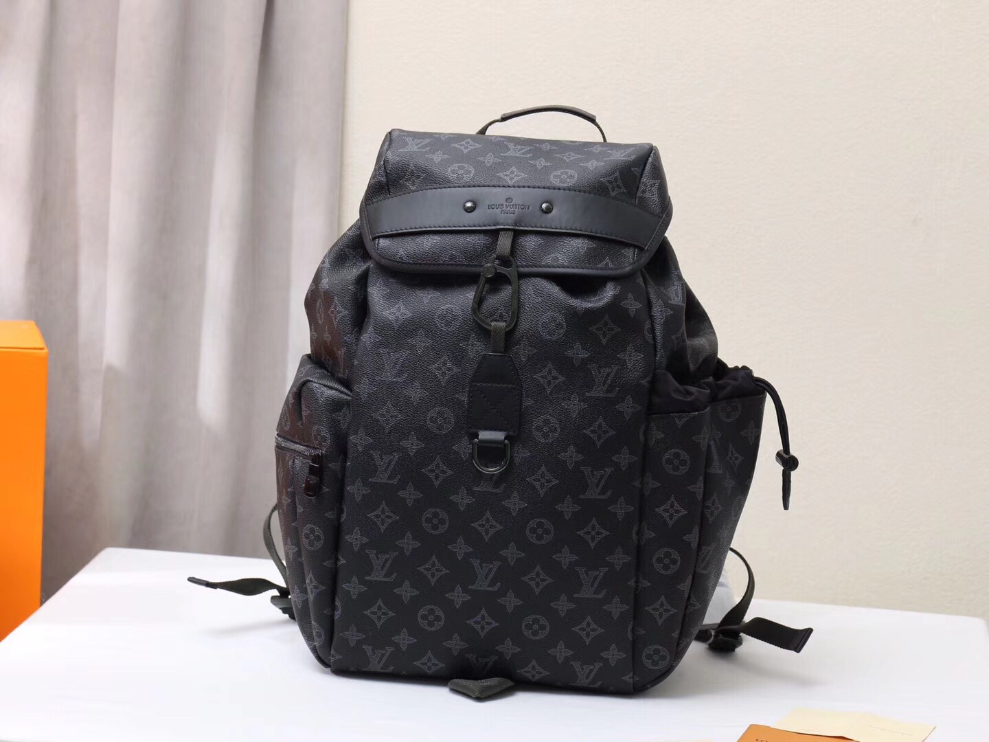 Louis Vuitton LV Discovery Bags Backpack Black Green Monogram Eclipse Canvas Cowhide Fabric M43694