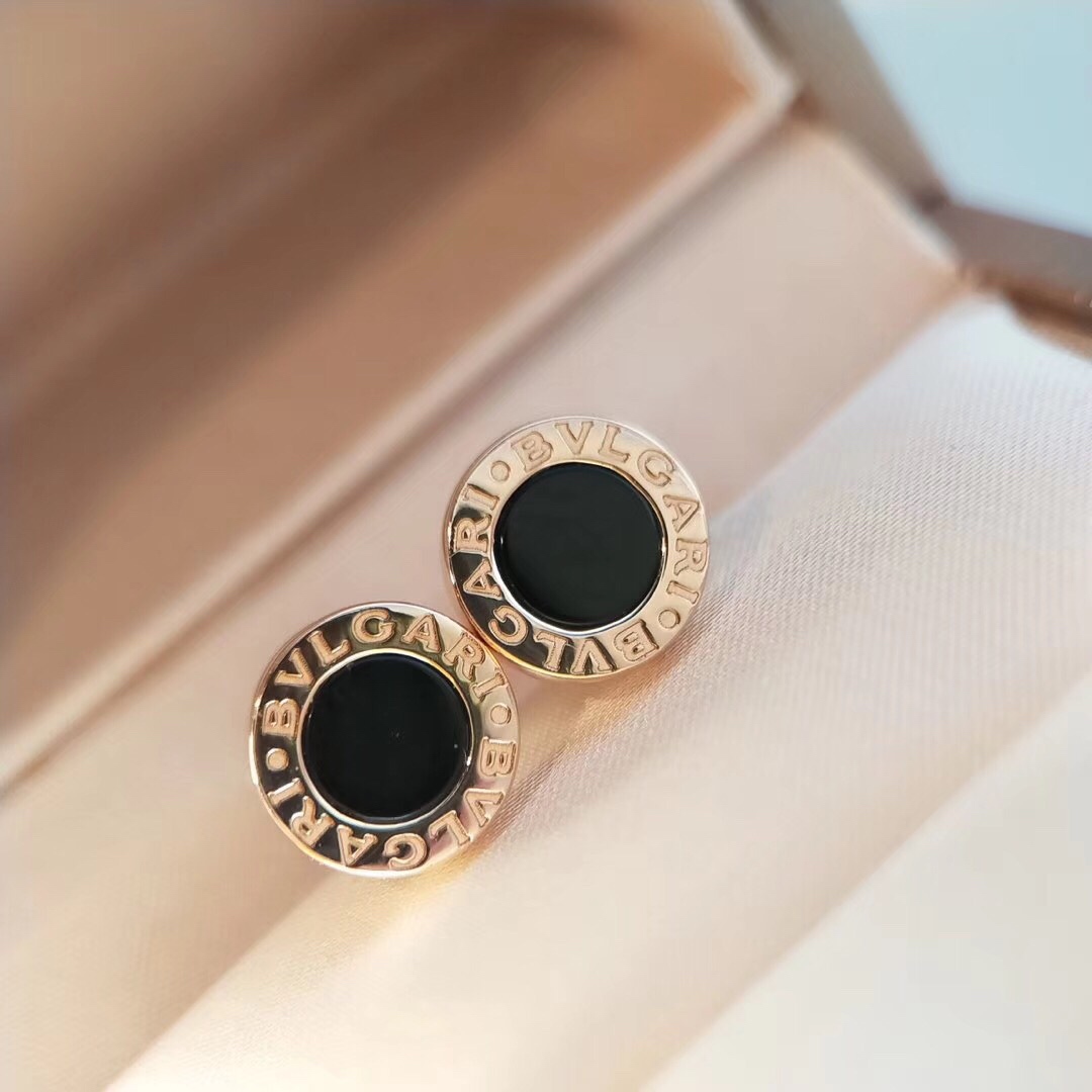 Bvlgari BV黑白天然石宝格丽耳钉 最新版工艺 电镀升级 从品牌的罗马根源文化与 的优雅结合