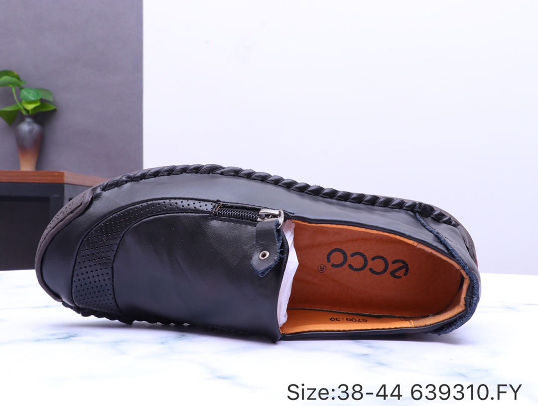 130【爱步 豆豆鞋】ECCO 爱步春季新款 韩版时尚 百搭随性 头层牛皮 豆豆休闲皮鞋