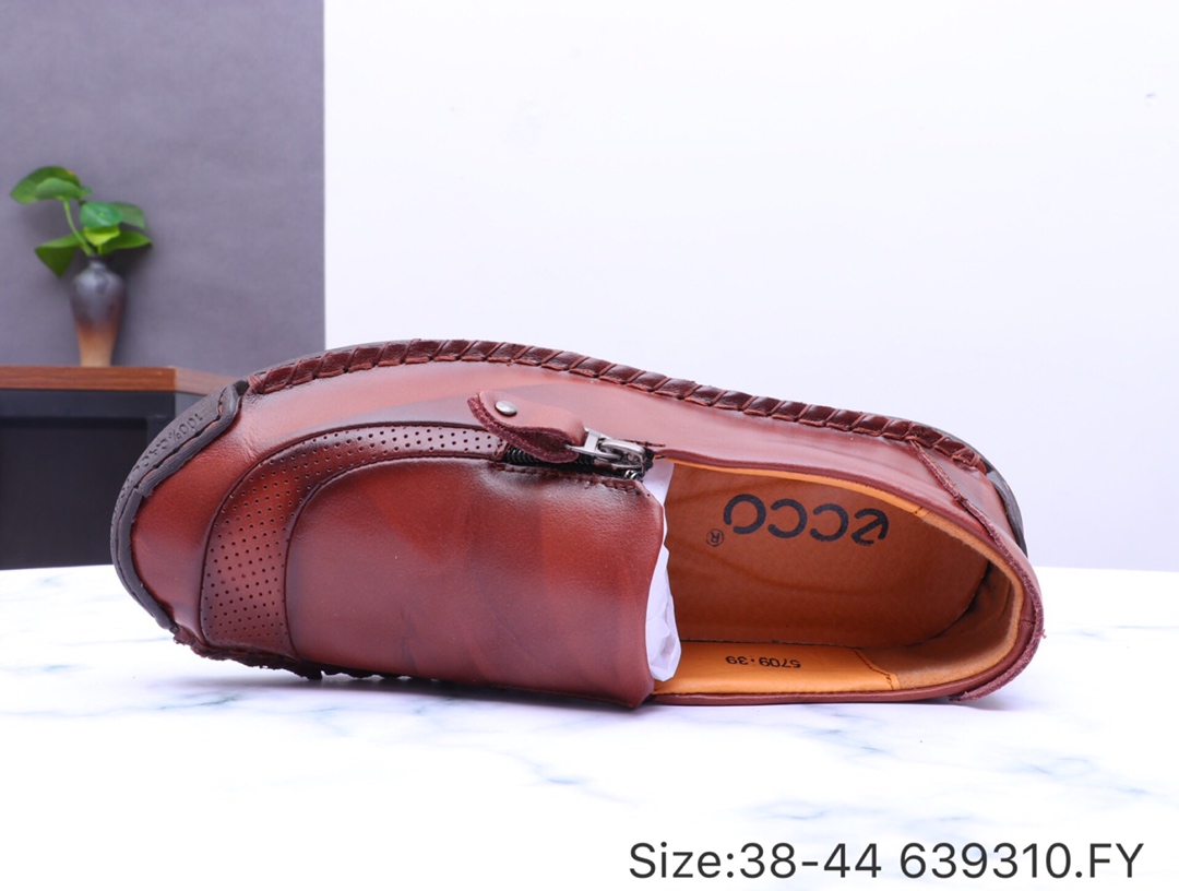 130【爱步 豆豆鞋】ECCO 爱步春季新款 韩版时尚 百搭随性 头层牛皮 豆豆休闲皮鞋