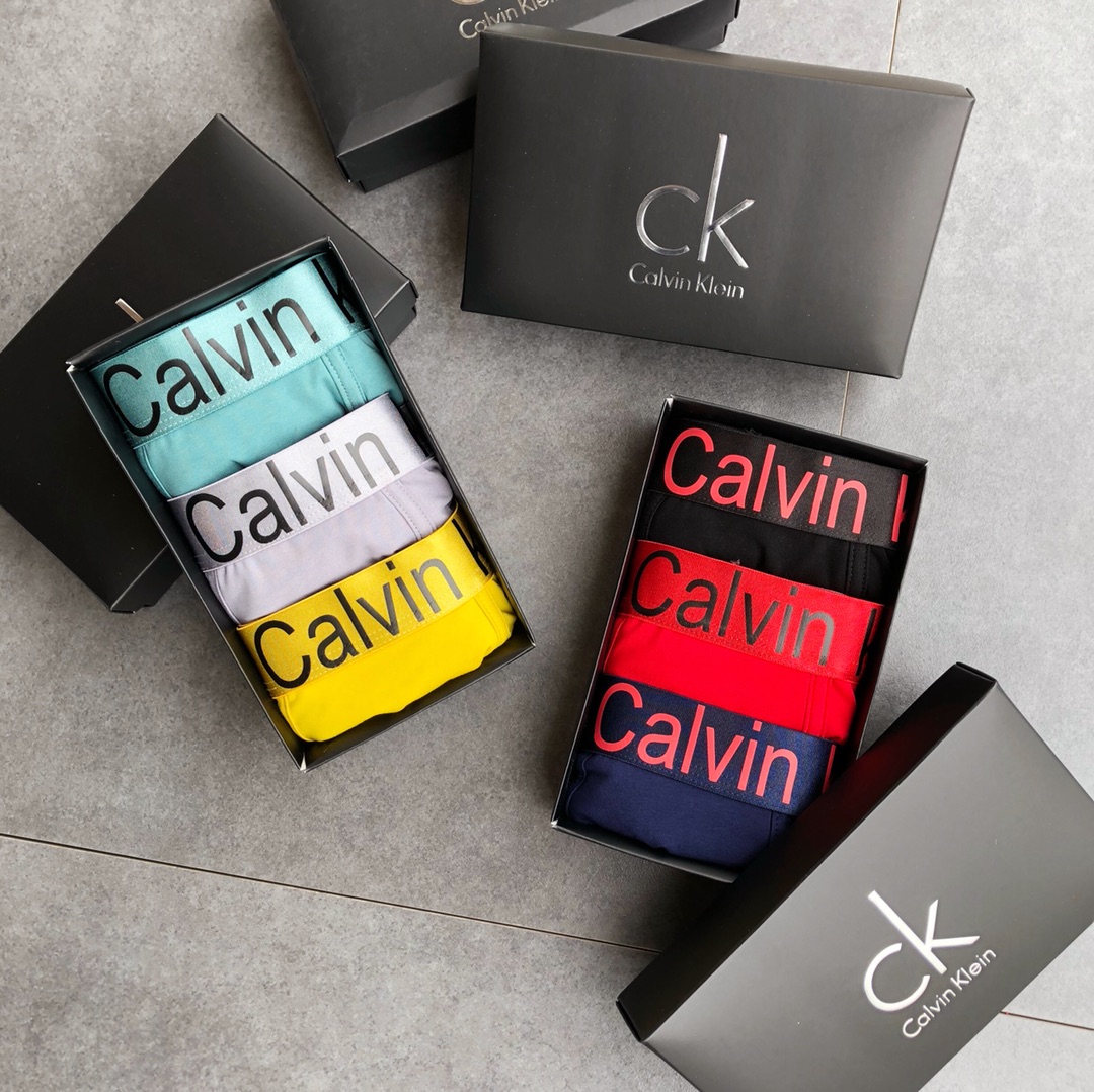 CK经典款外贸公司合作订单时尚百搭舒适男士内裤科学配95%棉+5%氨纶,柔软舒适透气有型！一盒3条L-X