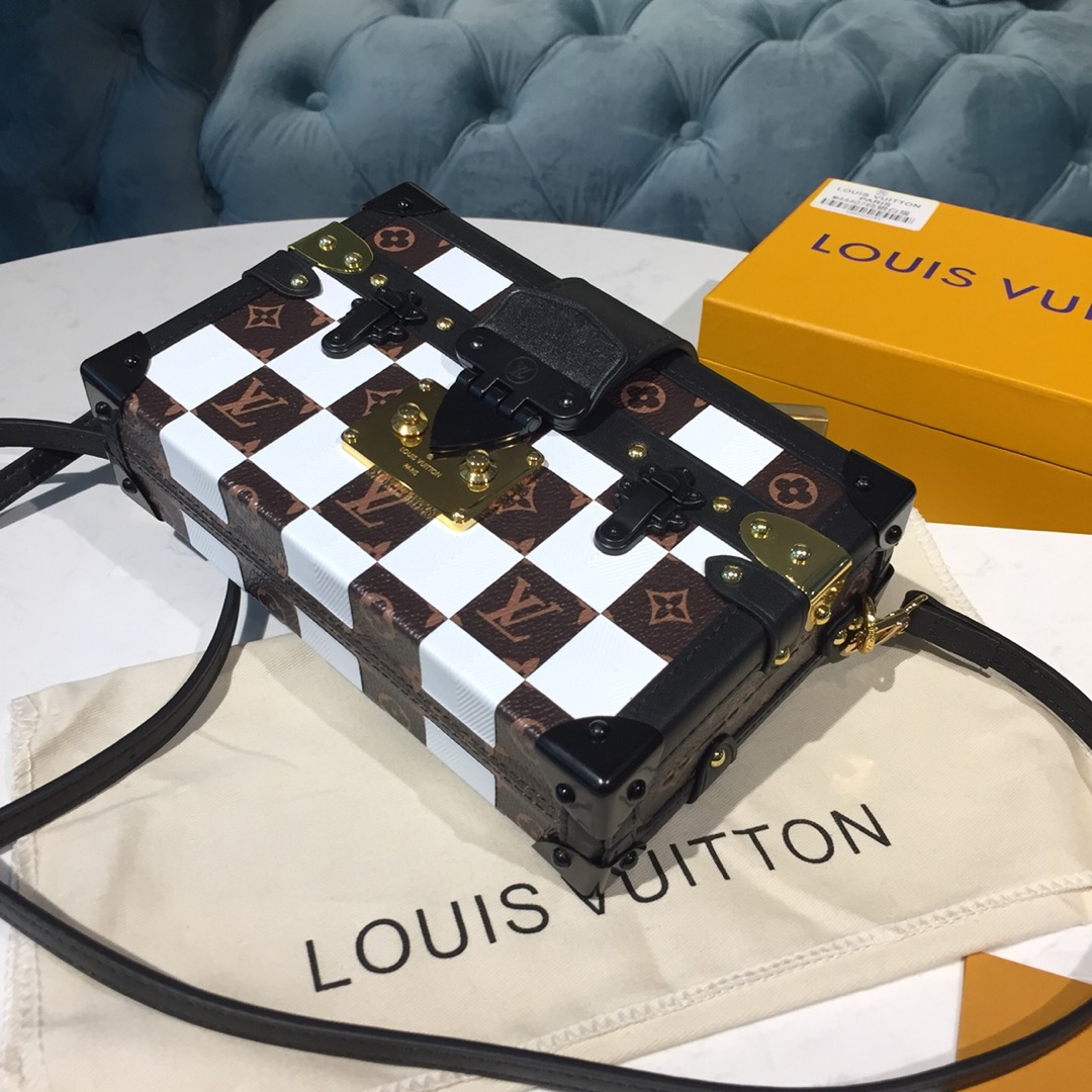 The Best Affordable
 Louis Vuitton LV Petite Malle Handbags Crossbody & Shoulder Bags Gold Printing Steel Buckle Monogram Canvas Calfskin Cowhide Sheepskin M53201