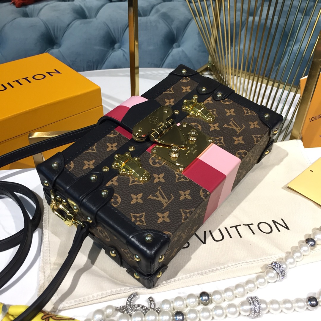 Louis Vuitton LV Petite Malle Crossbody & Shoulder Bags Gold Printing Monogram Canvas Calfskin Cowhide Lambskin Sheepskin M40273