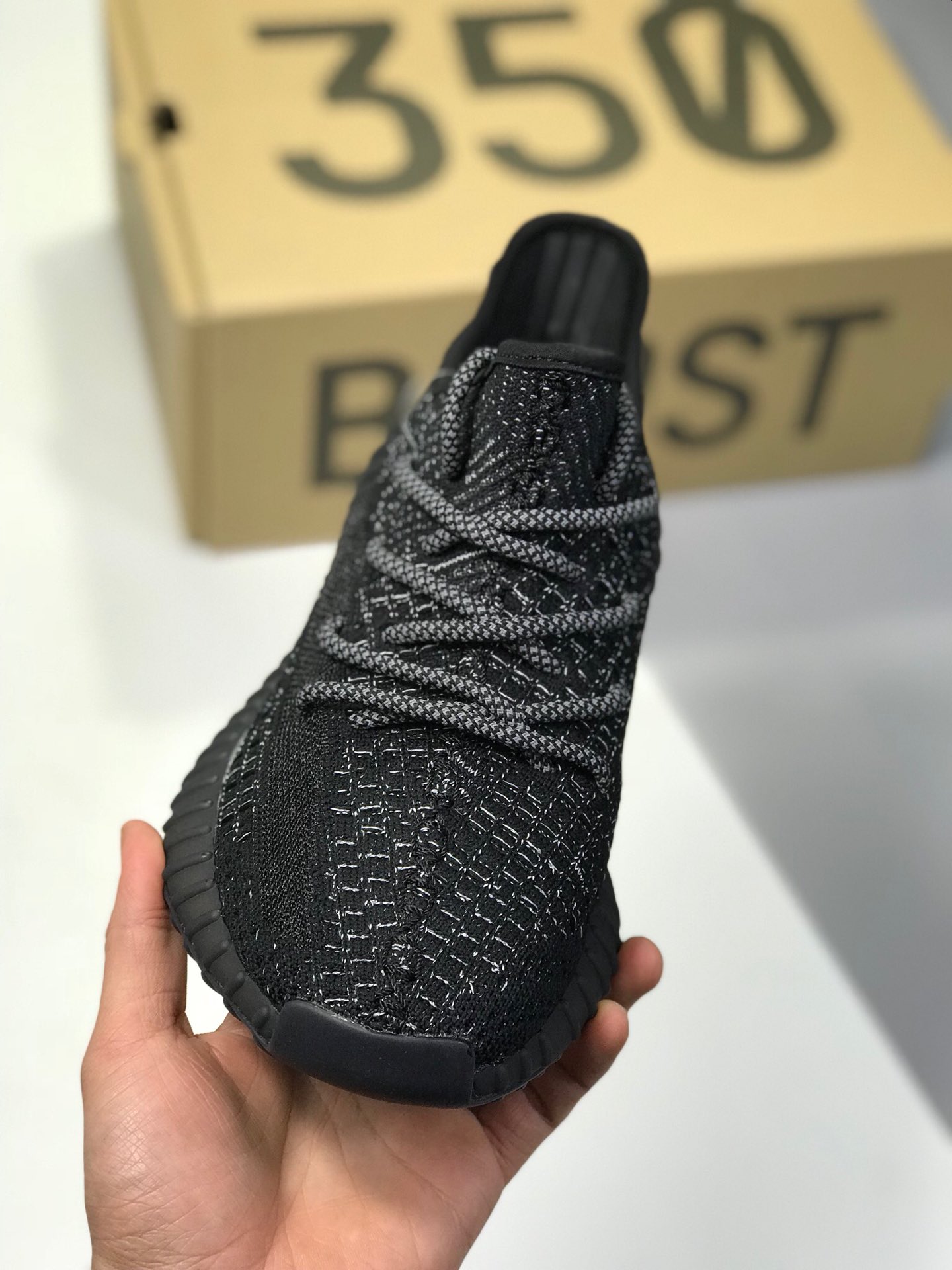 190 黑色满天星3M反光效果渠道Yeezy 350v2 满天星黑武士