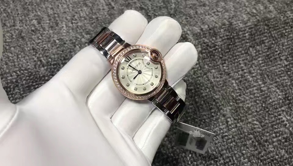 Cartier 卡地亚蓝气球间玫瑰金带钻女款腕表