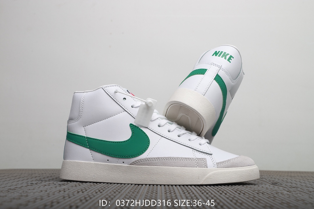 100  耐克Nike Blazer Mid 77 Vntg 高帮开拓者板鞋 男女同款！号码：36-45