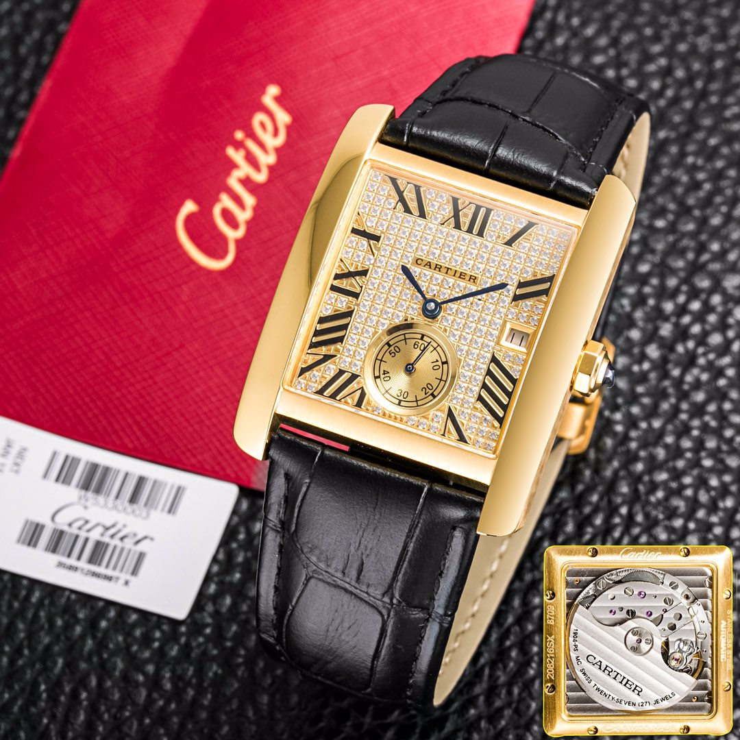 NO:726451,TK new product 2019 Cartier CARTlER tank full diamond series, the final version of Andy Lau's same British tank series, square men's watch, watch diameter: 34mmX44mm, equipped with imported fully automatic movement Cal.1904-S MC ET date display, double sapphire crystal glass, imported Italian belt  It is waterproof to a depth of 30 meters. This is Cartier watchmaking's hymn to modern elegance. With its precise shape, simple lines, natural low-key curvature and harmonious geometric elements, it shows elegance.,,cartier,cartier19860909TK新品2019卡地亚 CARTlER 坦克满钻系列,刘德华同款英式坦克系列终级版本,方形男士手表,表径:34mmX44mm 搭载进口全自动机芯Cal.1904-S MC ET日期显示 双卜蓝宝石水晶玻璃,进口意大利皮带 深度防水30米.这是卡地亚制表为摩登雅士献上的赞歌,以其精准的造型、简洁的线条、自然低调的弧度与和谐的几何元素,尽显优雅风范.,,cartier,cartier,Watch