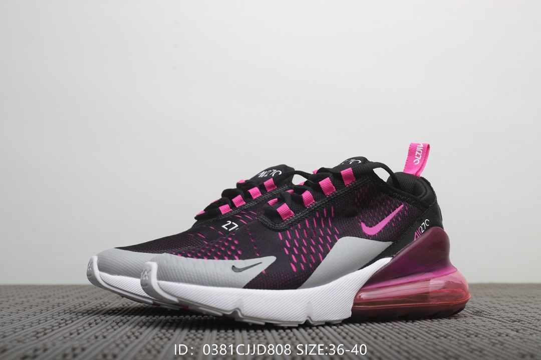 110 耐克Nike Air Max 270 Flyknit 女款 魅夜紫 后置半掌大气垫 缓震跑步鞋！<br />号码：36-40