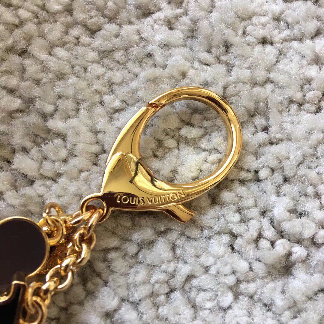 FLEUR DE MONOGRAM Black Keychain angled view