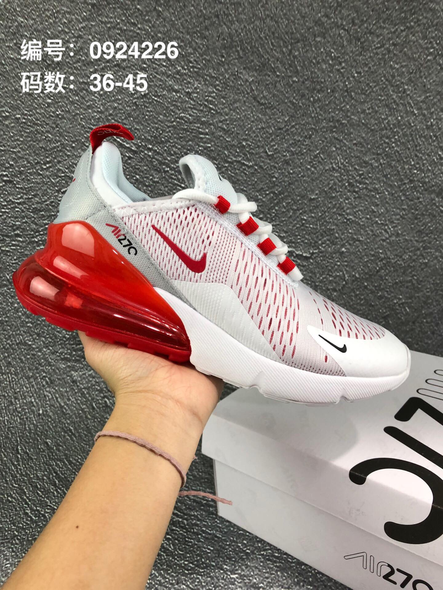 110 耐克Nike Air Max 270 Flyknit 后置半掌大气垫 缓震跑步鞋码数！<br />号码：36-45