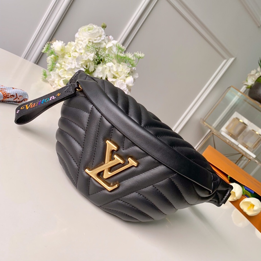 Louis Vuitton LV Black New Wave Bum Bag M53750