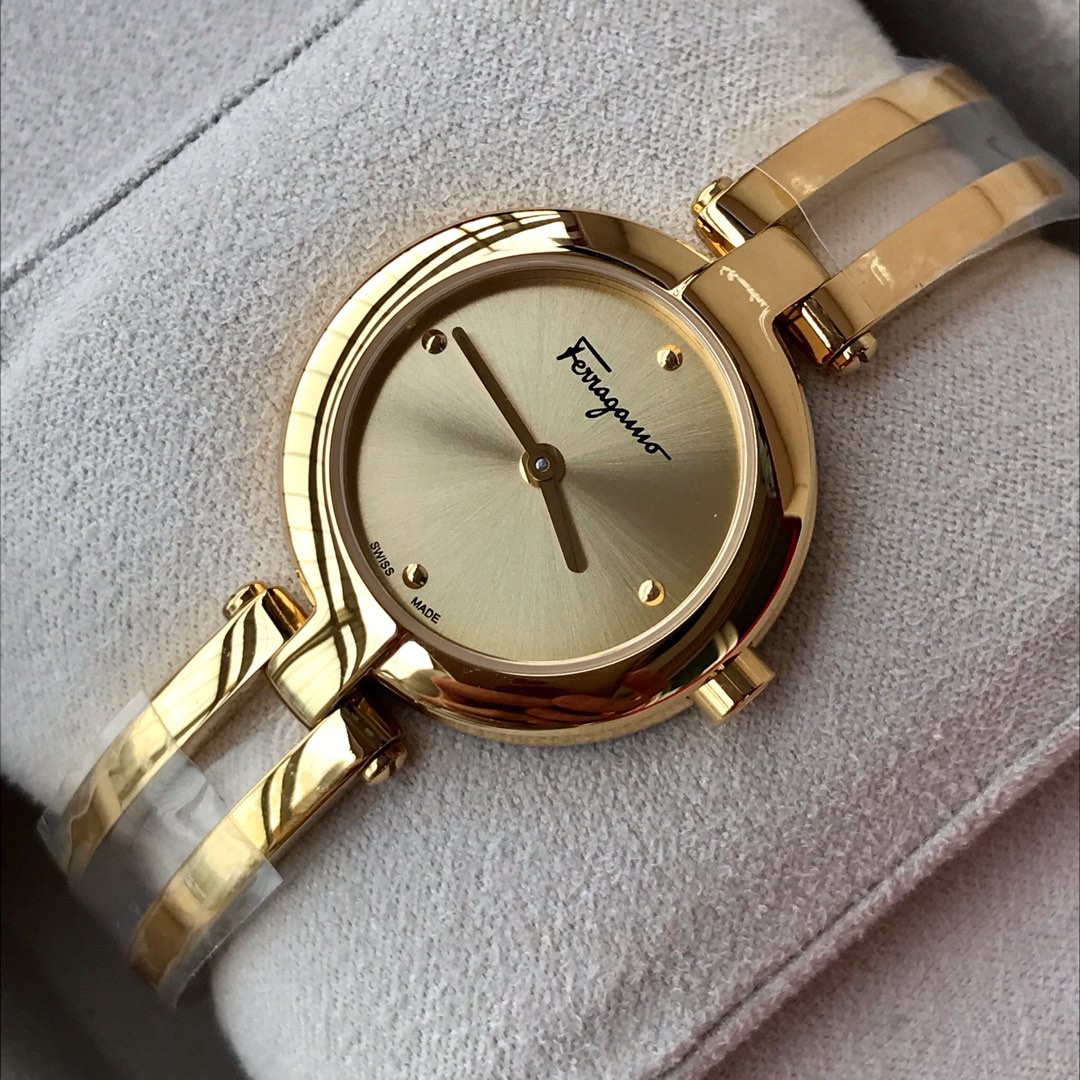 Salvatore Ferragamo Watch: Brushed New Design, Swiss Movement, Sapphire Glass, Waterproof 30m