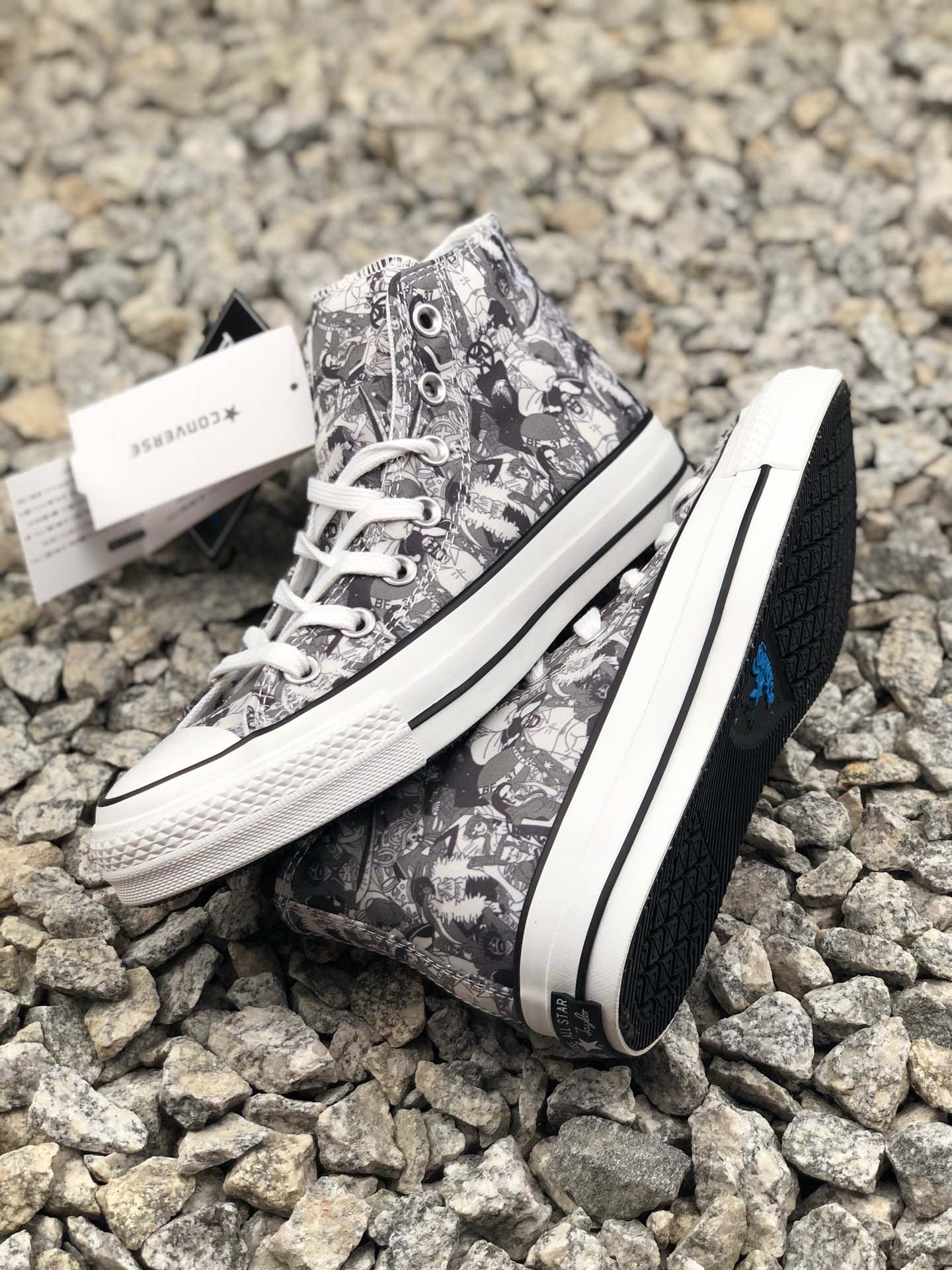 100正确硫化版本   匡威100周年限定 One Piece x Converse All Star 100 HI高帮硫化帆布板鞋“海贼王动漫彩色”