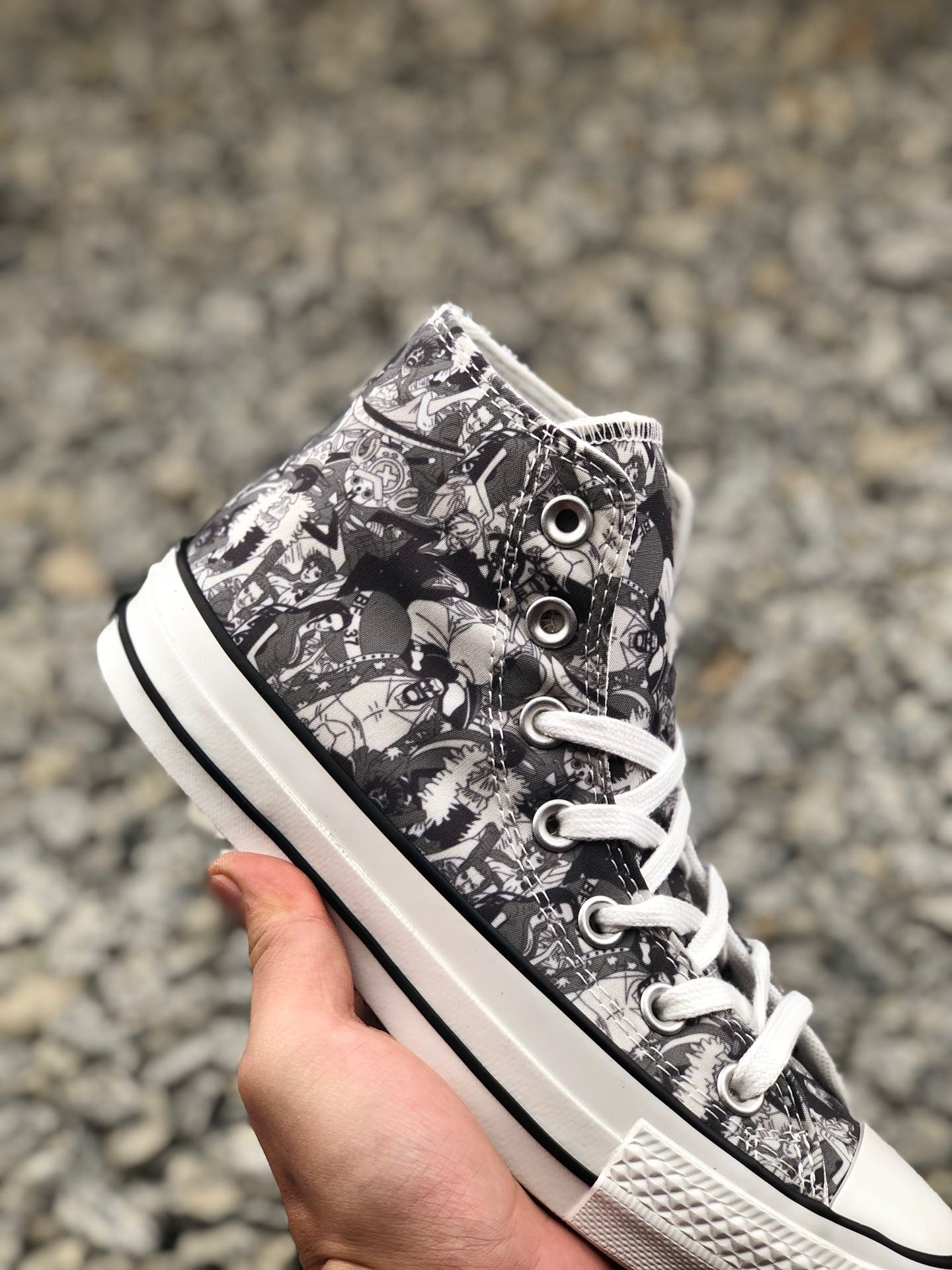 100正确硫化版本   匡威100周年限定 One Piece x Converse All Star 100 HI高帮硫化帆布板鞋“海贼王动漫彩色”