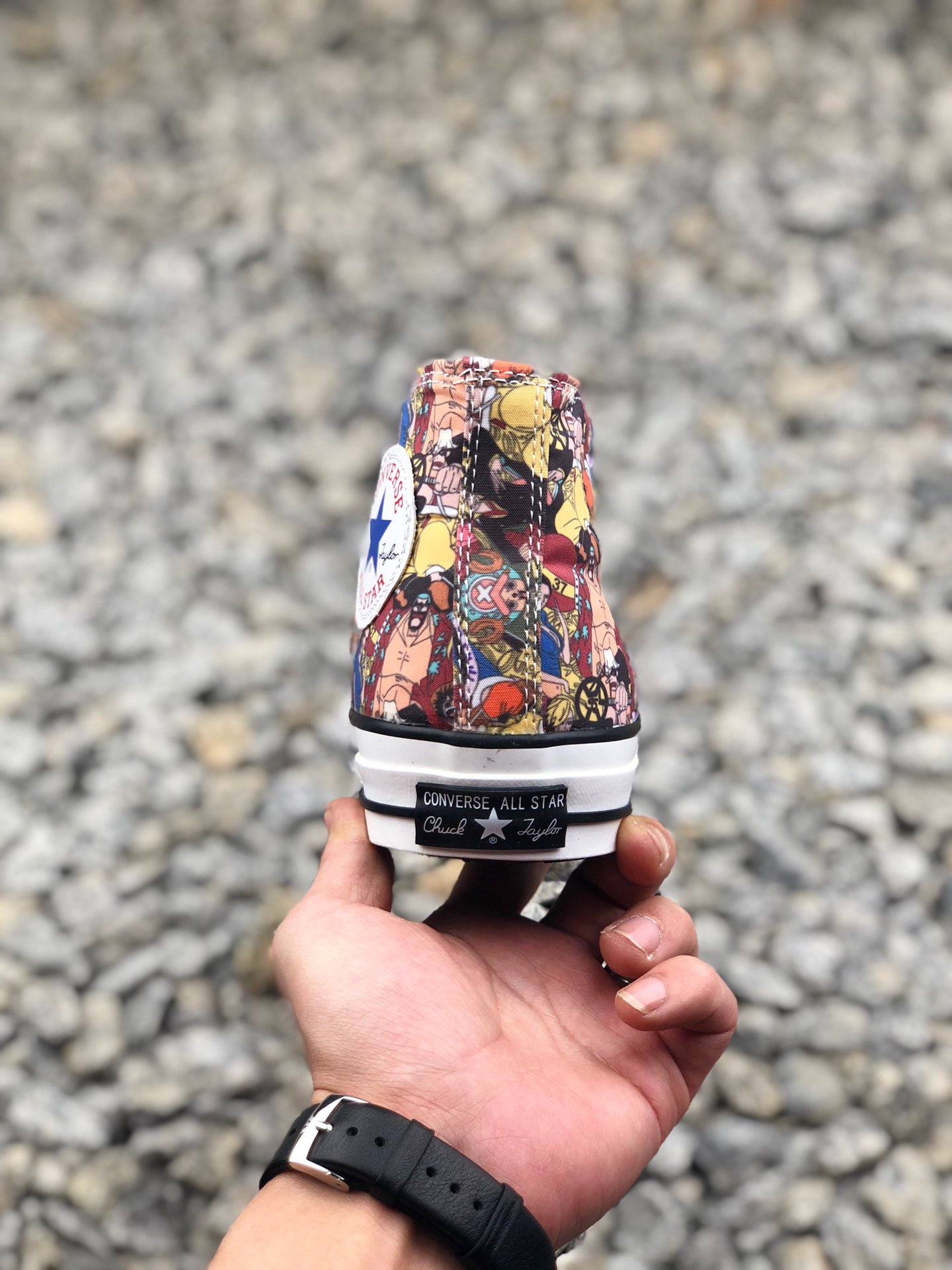 100正确硫化版本   匡威100周年限定 One Piece x Converse All Star 100 HI高帮硫化帆布板鞋“海贼王动漫彩色”