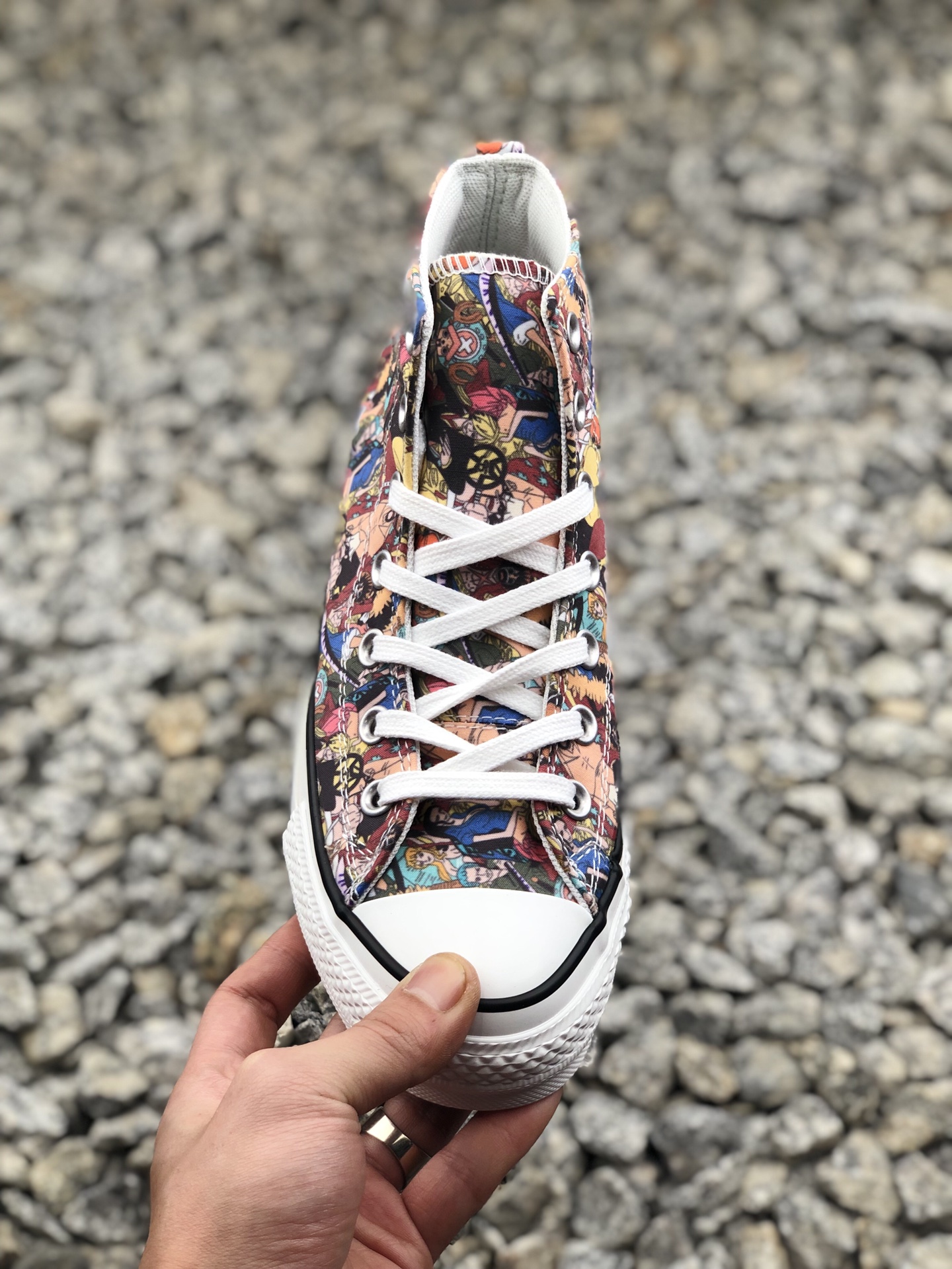100正确硫化版本   匡威100周年限定 One Piece x Converse All Star 100 HI高帮硫化帆布板鞋“海贼王动漫彩色”