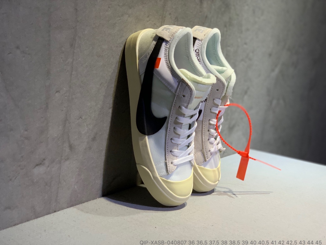 190<br />公司货  OFF-White x Nike Balzer Mid 开拓者低帮联名板鞋 QIP-XASB-040807 <br />尺码：36 36.5 37.5 38 38.5 39 40 40.5 41 42 42.5 43 44 45