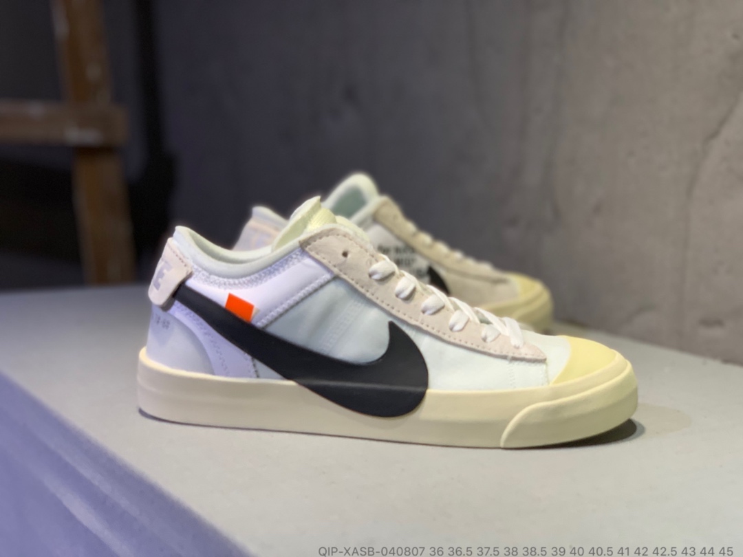 190<br />公司货  OFF-White x Nike Balzer Mid 开拓者低帮联名板鞋 QIP-XASB-040807 <br />尺码：36 36.5 37.5 38 38.5 39 40 40.5 41 42 42.5 43 44 45