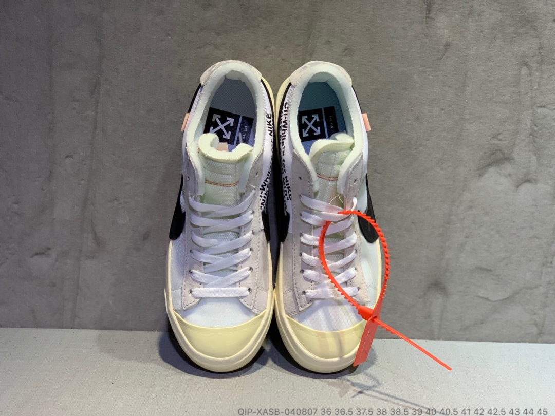 190<br />公司货  OFF-White x Nike Balzer Mid 开拓者低帮联名板鞋 QIP-XASB-040807 <br />尺码：36 36.5 37.5 38 38.5 39 40 40.5 41 42 42.5 43 44 45