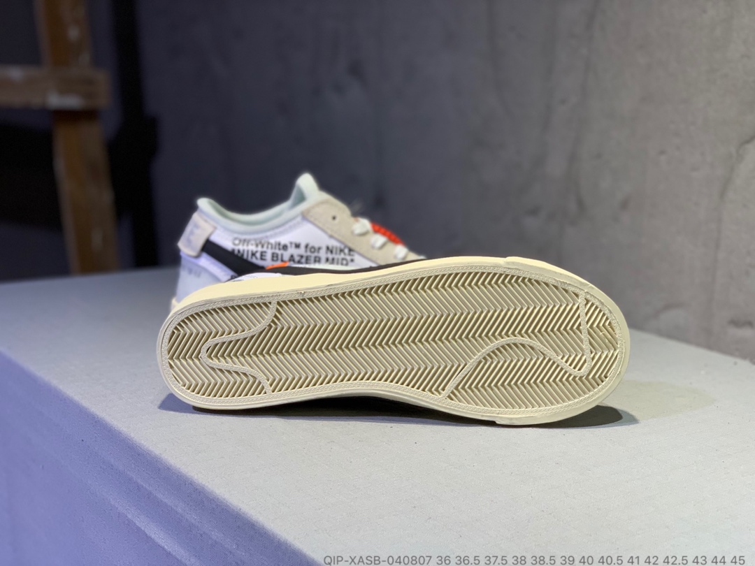 190<br />公司货  OFF-White x Nike Balzer Mid 开拓者低帮联名板鞋 QIP-XASB-040807 <br />尺码：36 36.5 37.5 38 38.5 39 40 40.5 41 42 42.5 43 44 45