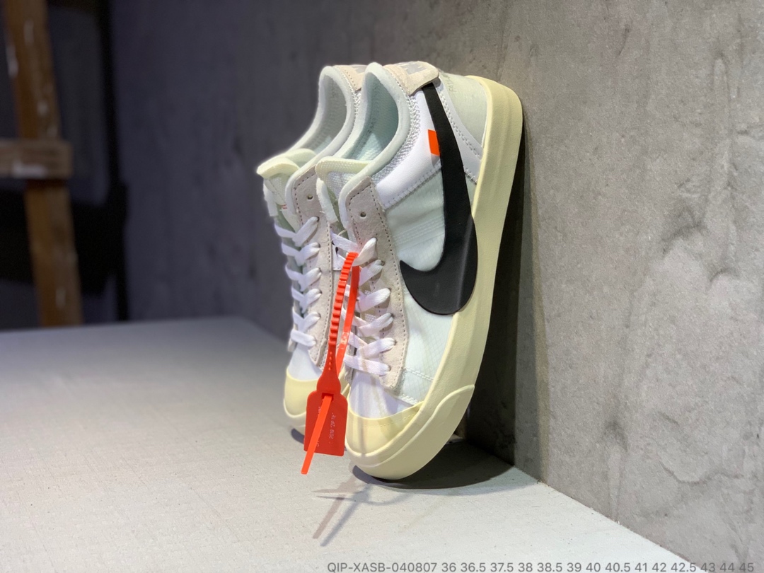 190<br />公司货  OFF-White x Nike Balzer Mid 开拓者低帮联名板鞋 QIP-XASB-040807 <br />尺码：36 36.5 37.5 38 38.5 39 40 40.5 41 42 42.5 43 44 45