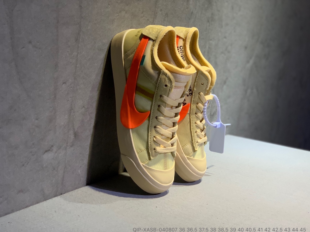190<br />公司货  OFF-White x Nike Balzer Mid 开拓者低帮联名板鞋 QIP-XASB-040807 <br />尺码：36 36.5 37.5 38 38.5 39 40 40.5 41 42 42.5 43 44 45