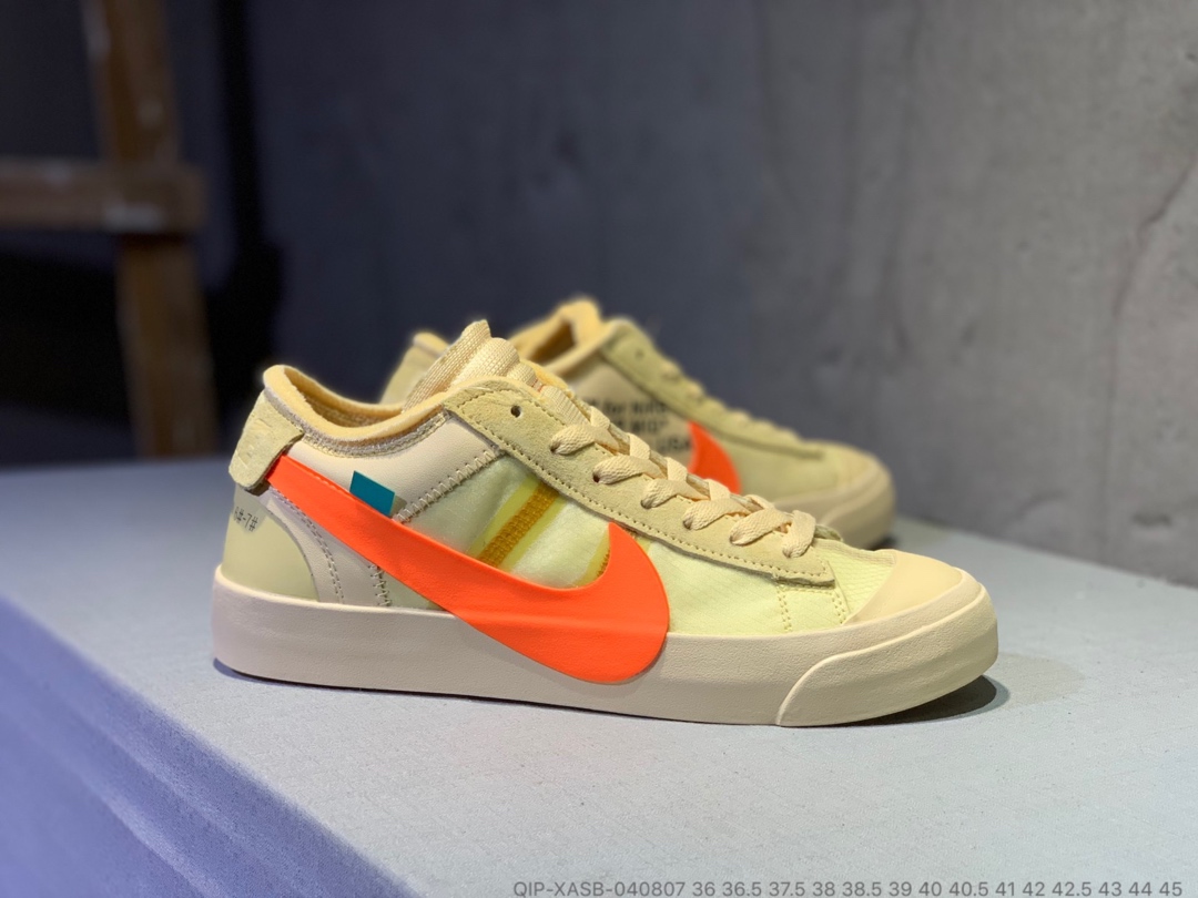 190<br />公司货  OFF-White x Nike Balzer Mid 开拓者低帮联名板鞋 QIP-XASB-040807 <br />尺码：36 36.5 37.5 38 38.5 39 40 40.5 41 42 42.5 43 44 45