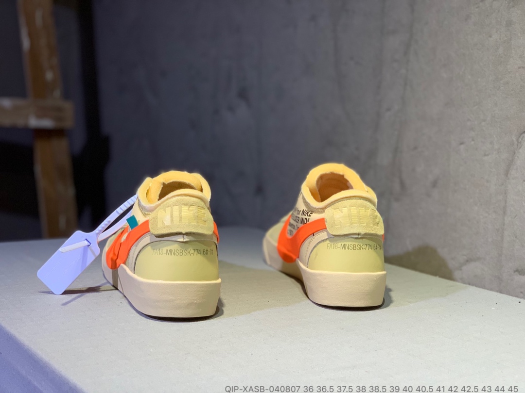190<br />公司货  OFF-White x Nike Balzer Mid 开拓者低帮联名板鞋 QIP-XASB-040807 <br />尺码：36 36.5 37.5 38 38.5 39 40 40.5 41 42 42.5 43 44 45