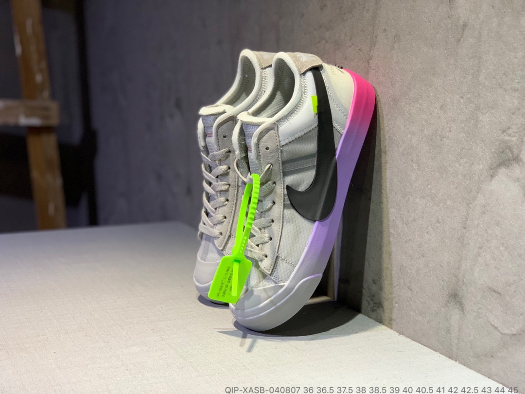 190<br />公司货  OFF-White x Nike Balzer Mid 开拓者低帮联名板鞋 QIP-XASB-040807 <br />尺码：36 36.5 37.5 38 38.5 39 40 40.5 41 42 42.5 43 44 45