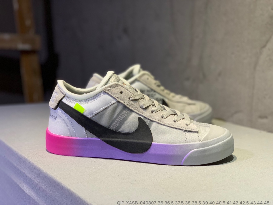 190<br />公司货  OFF-White x Nike Balzer Mid 开拓者低帮联名板鞋 QIP-XASB-040807 <br />尺码：36 36.5 37.5 38 38.5 39 40 40.5 41 42 42.5 43 44 45