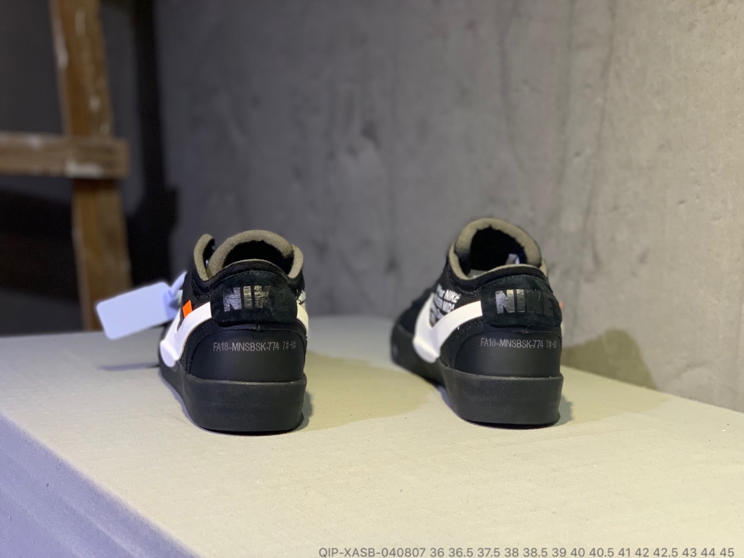 190<br />公司货  OFF-White x Nike Balzer Mid 开拓者低帮联名板鞋 QIP-XASB-040807 <br />尺码：36 36.5 37.5 38 38.5 39 40 40.5 41 42 42.5 43 44 45