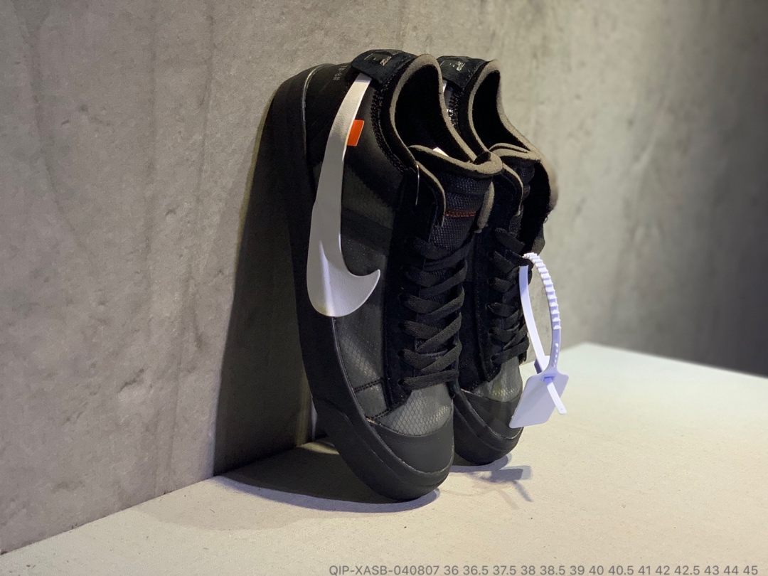 190<br />公司货  OFF-White x Nike Balzer Mid 开拓者低帮联名板鞋 QIP-XASB-040807 <br />尺码：36 36.5 37.5 38 38.5 39 40 40.5 41 42 42.5 43 44 45