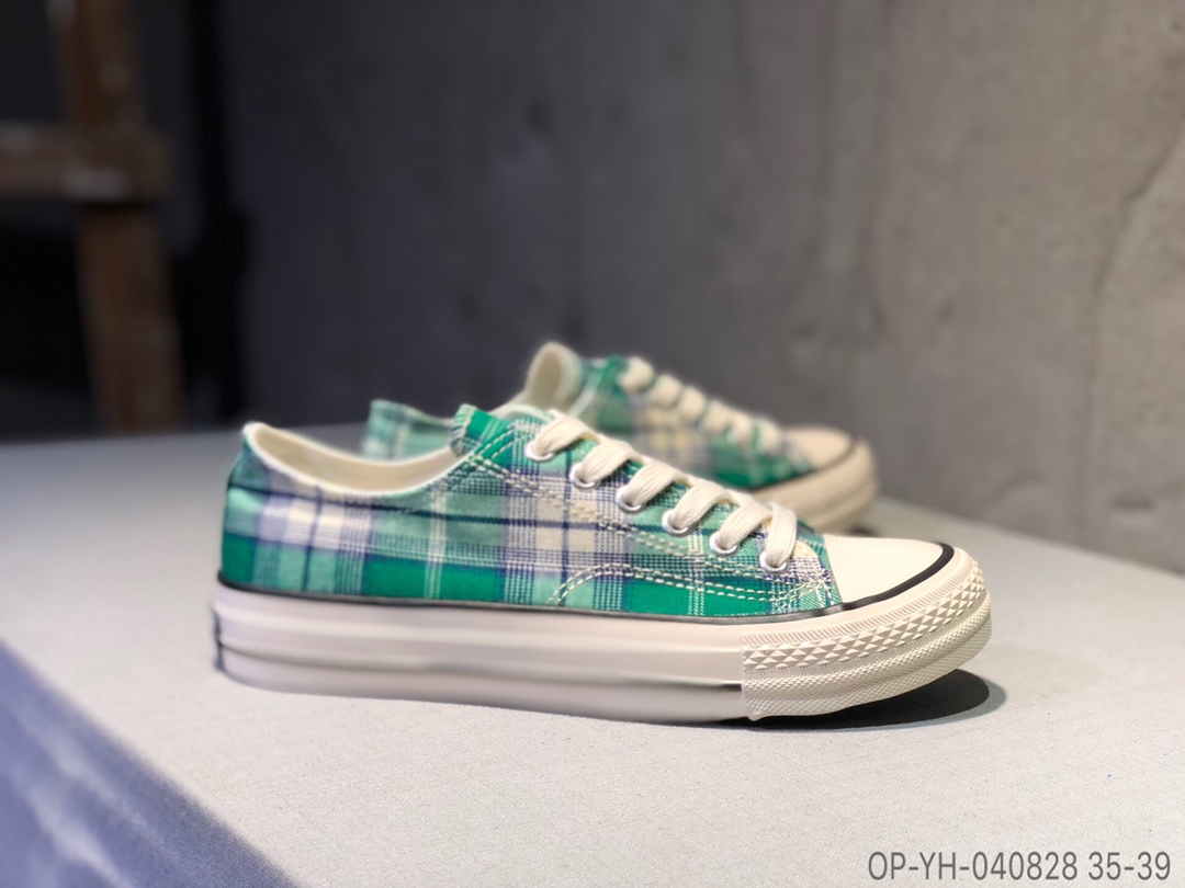 100 Converse 匡威格子系列 低帮帆布鞋