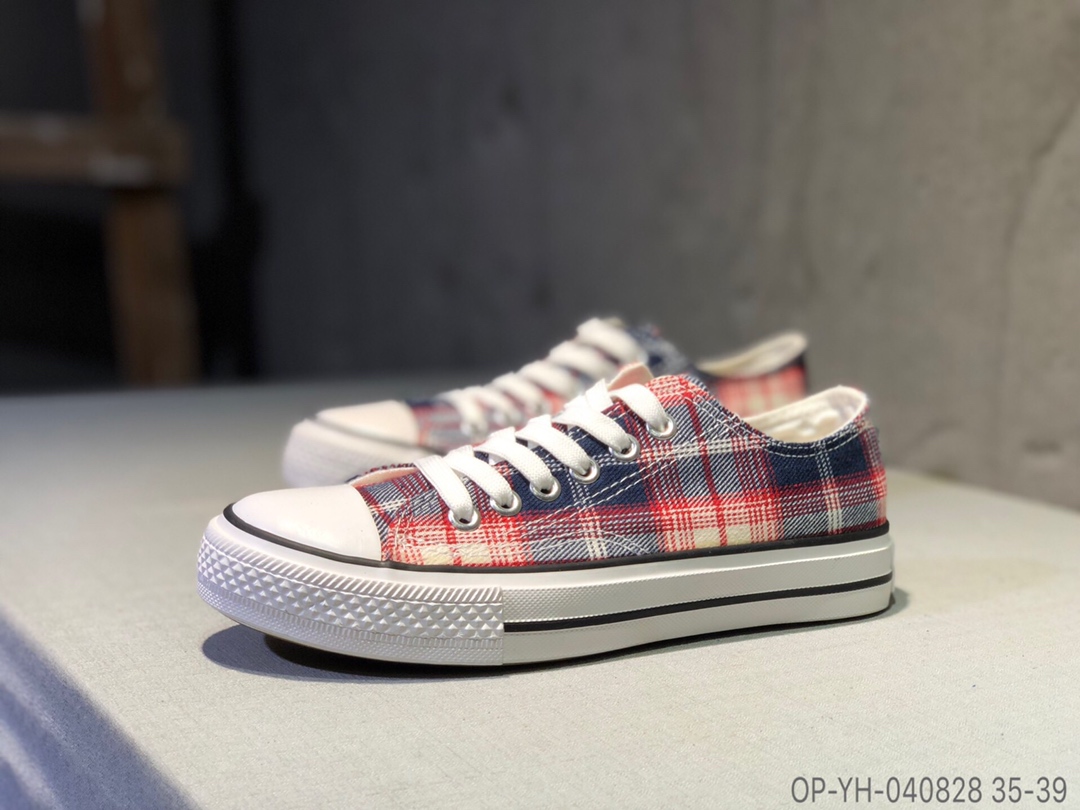 100 Converse 匡威格子系列 低帮帆布鞋 OP-YH-040828