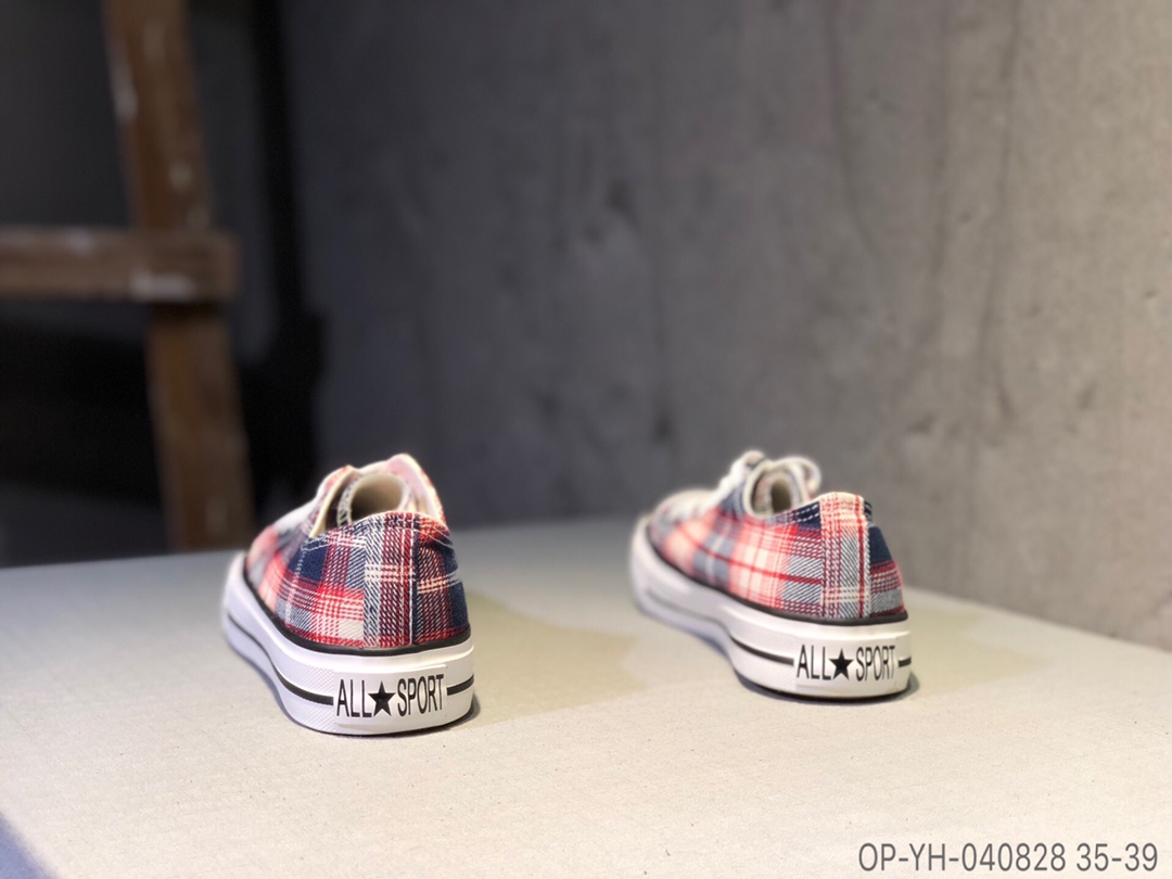 100 Converse 匡威格子系列 低帮帆布鞋 OP-YH-040828