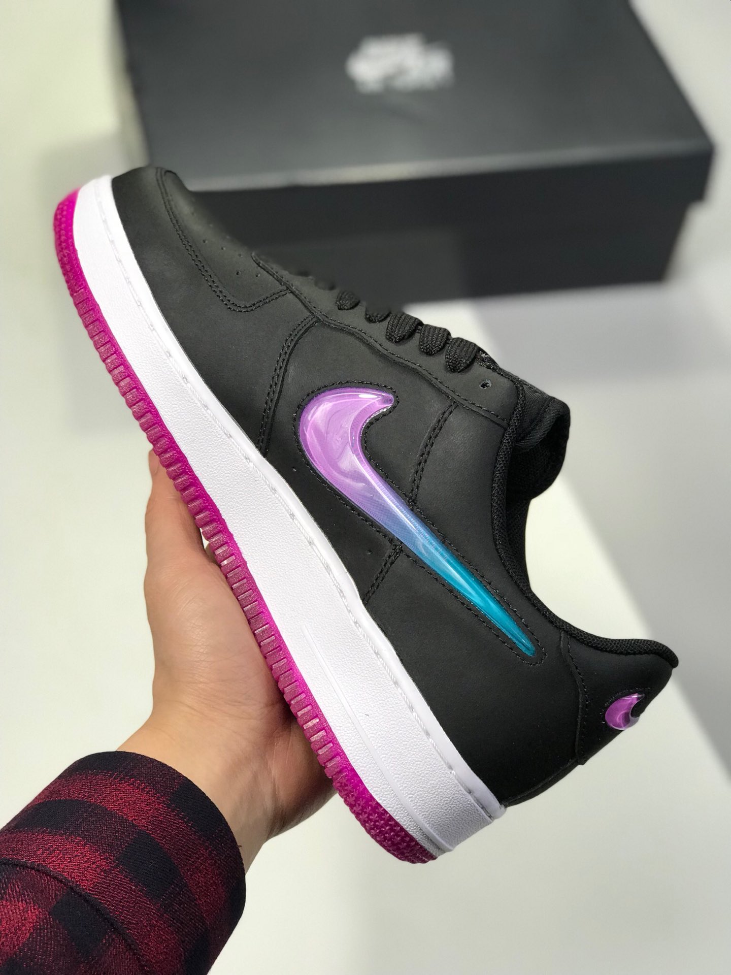 150  原价：180新版本纯原勾。头层空军果冻NIKE AIR FORCE 1 AF1 空军一号果冻男子低帮板鞋 AH6827-100