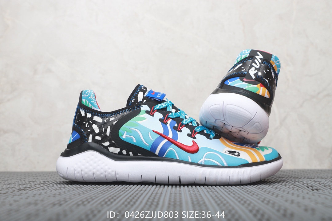 110  耐克Nike Wmns Nike Free En 2018 T-Shirt 联名款 赤足系列轻便跑步鞋！号码：36 36.5 37 38 38.5 39 40 40.5 41 42 42.5 43 44