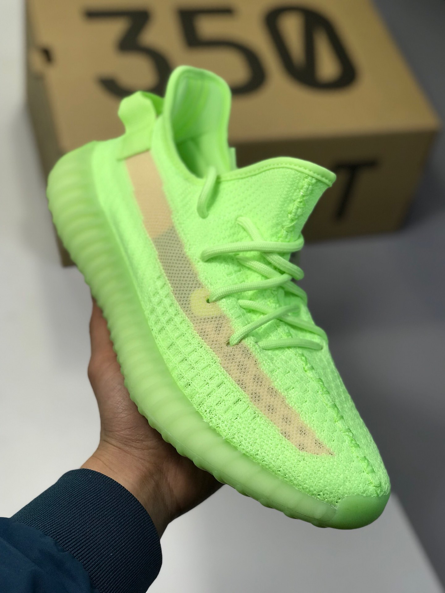 170独家新品Adidas Yeezy Boost 350 V2 ＂GID' 荧光绿 EG5293 椰子350荧光绿 YEEZY350