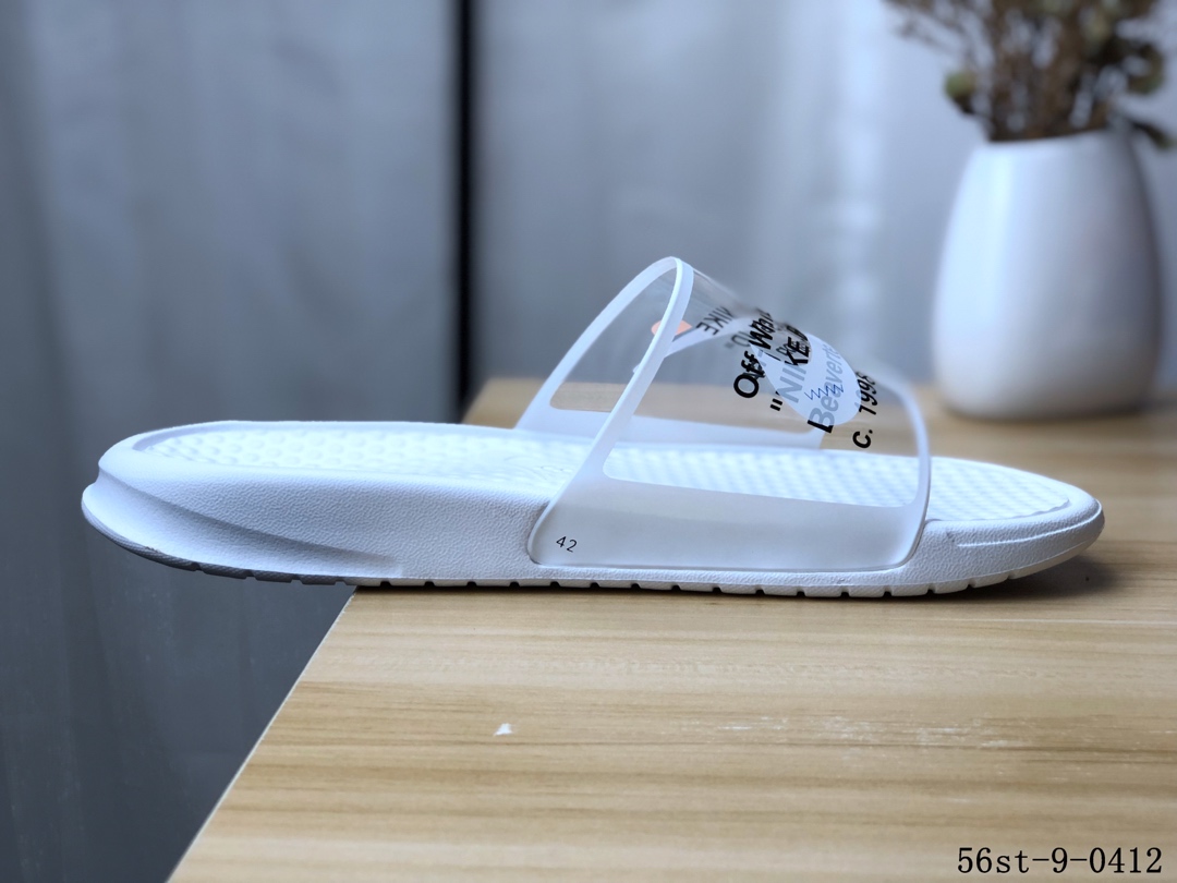 55！Nike OFF-WHITE x Nike BENASSI DUO ULTRA SLIDE 夏季休闲沙滩拖鞋！56st-9-0412