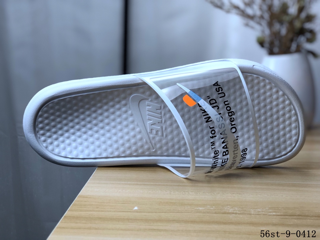 55！Nike OFF-WHITE x Nike BENASSI DUO ULTRA SLIDE 夏季休闲沙滩拖鞋！56st-9-0412