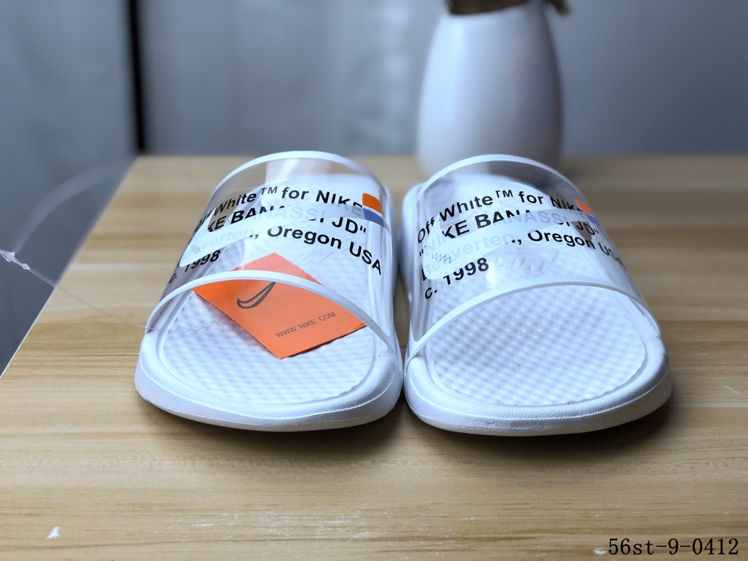 55！Nike OFF-WHITE x Nike BENASSI DUO ULTRA SLIDE 夏季休闲沙滩拖鞋！56st-9-0412